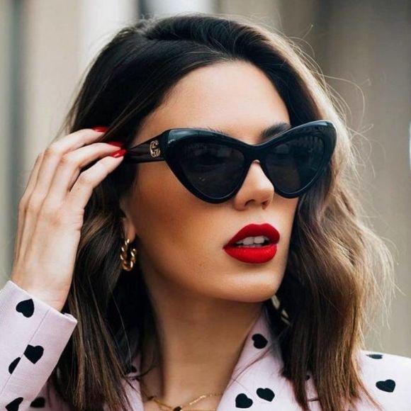 Gucci Accessories - NEW GUCCI GG0895S 001 LOGO Black Gray Cat Eye Women Sunglasses